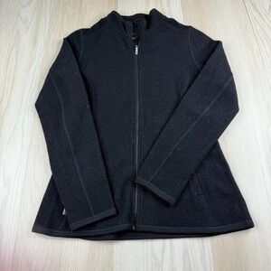 Icebreaker Womens Black Newzealand Merino Wool Fleece Full-Zip Jacket Size S